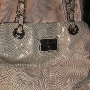 Gray Snakeskin look Nicole Miller Shoulder Bag